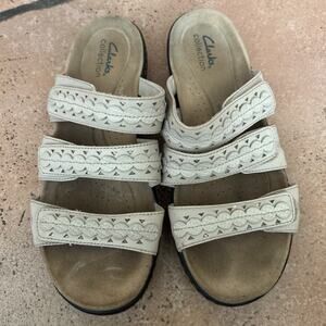 Clarks Laurieann Cove in Sand Leather 7.5 Adjustable Straps Ultimate Comfort